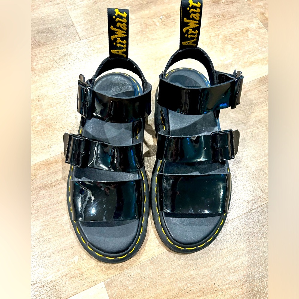 Dr Martens US 6 women’s Gryphon Patent Leather buckle sandal